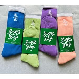 Bogey Boys Men's Golf Athletic Crew Socks Assorted Colors 4 Pairs M/L 9-12 NWT!